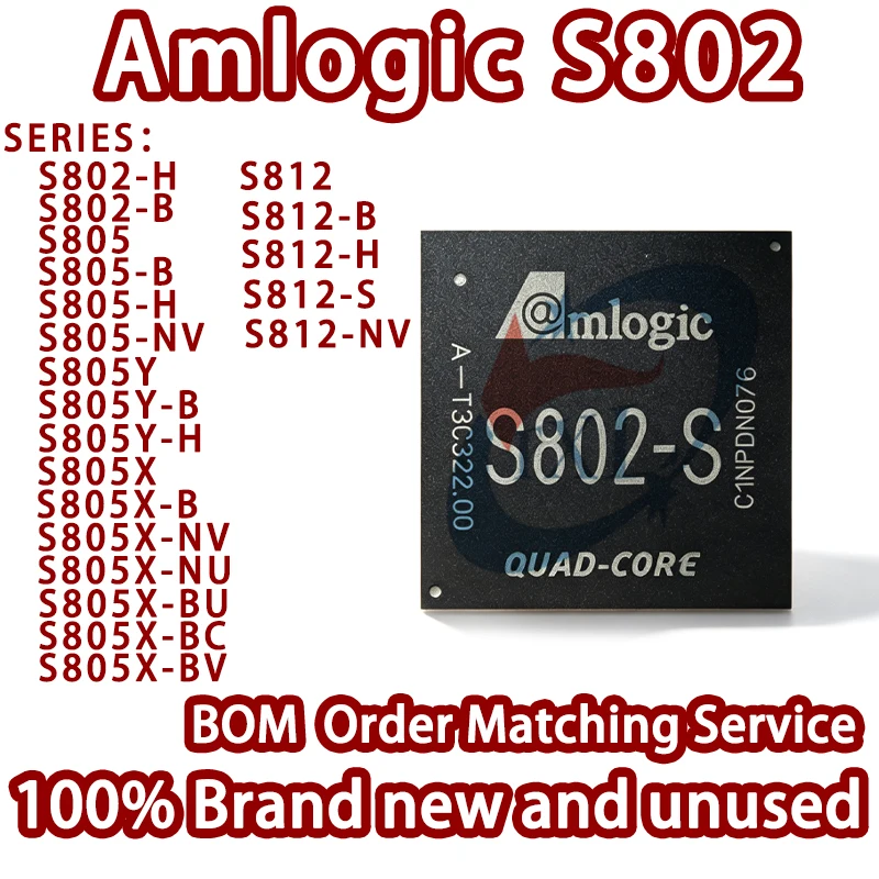 100% Brand New Import Amlogic S802 S812 S805 S805Y S805X-B-H-S-NV-NU-BU-BV-BC Smart TV BOX Main Control Chip IC