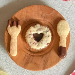 Cute Knife Fork Spoon Shaped Cookie Cutters Tableware Biscuits Moulds Stamps 3D PLA Fondant Embossing Baking Tools