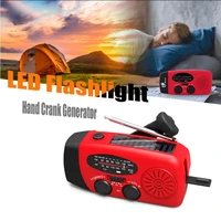 Generador de manivela, Banco de energía, Radio meteorológica Solar, interfaz USB portátil de emergencia para exteriores, carga adecuada para uso en exteriores