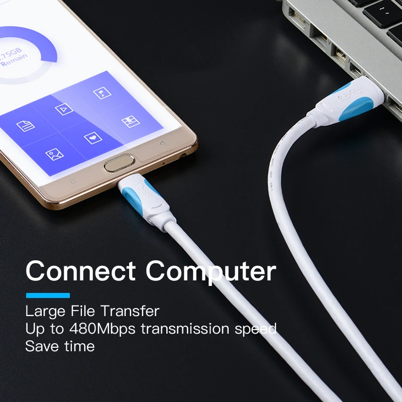 Vention kabel USB C kabel USB typu C 2A USB 3.1 szybkie ładowanie USB-C kabel danych kabel typu C do Samsung Huawei ZUK LG Xiaomi 0.5