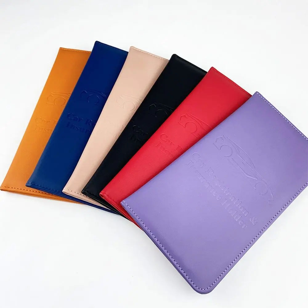 PU Leather Car Registration Holder Universal Protective License Document Holder Durable Car Wallet Case Vehicle Organization