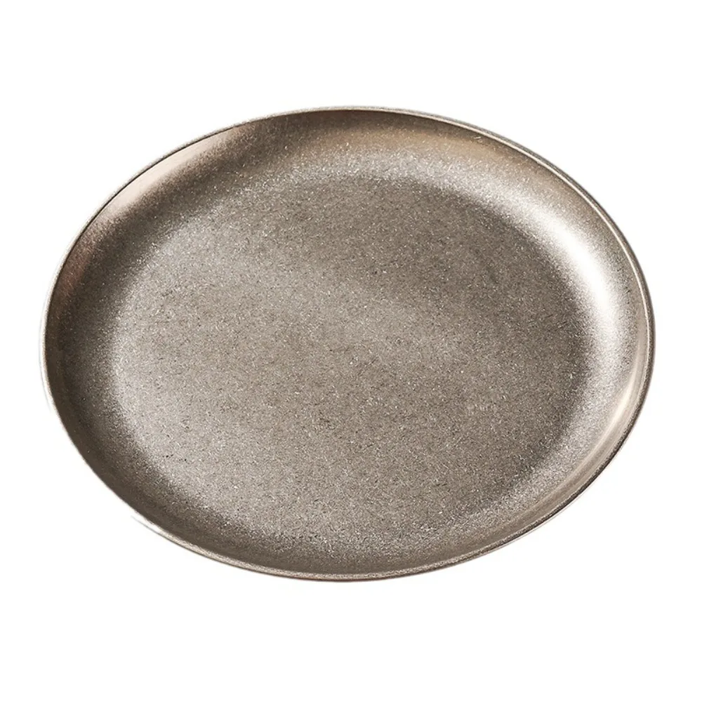 Tableware Stainless Steel Steak Plate Vintage Classical Western Dish Creative Durable Storage Tray Hotel Table