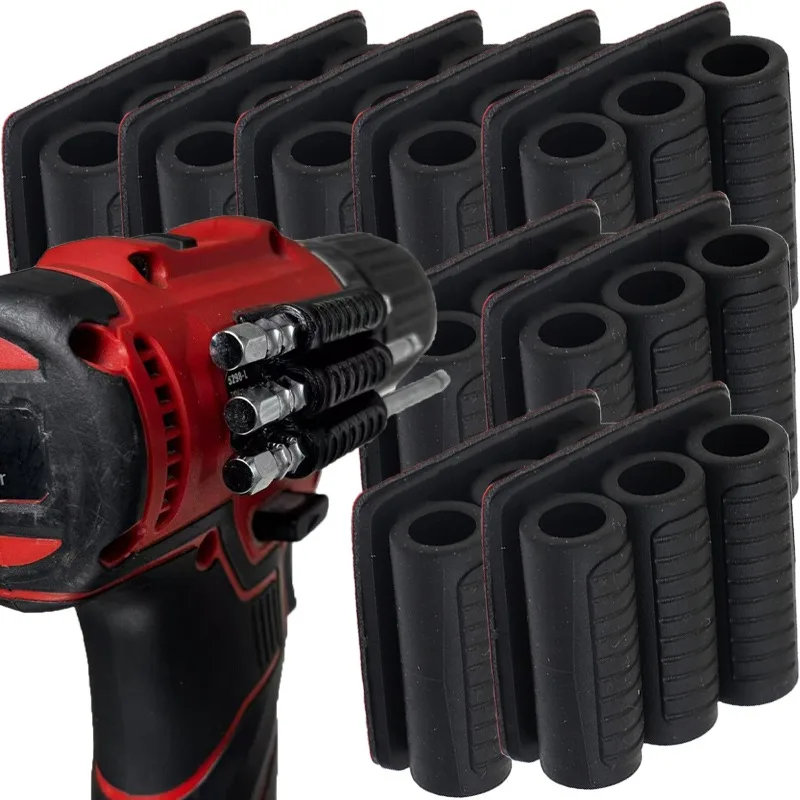 

1/10 шт., дрель с 3 отверстиями, дополнительные быстросменные держатели бит, черная полоска для хранения головки, самый портативный зажим, аксессуары для электроинструментов