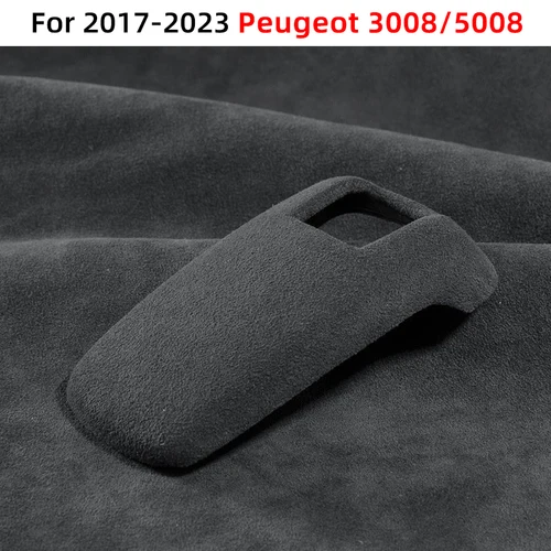 Imagen 2 del producto Accesorios para coche, manija de engranaje de cuero y fibra de carbono, decoración compatible con palanca de cambios automática, decoración Interior para Peugeot 3008 5008