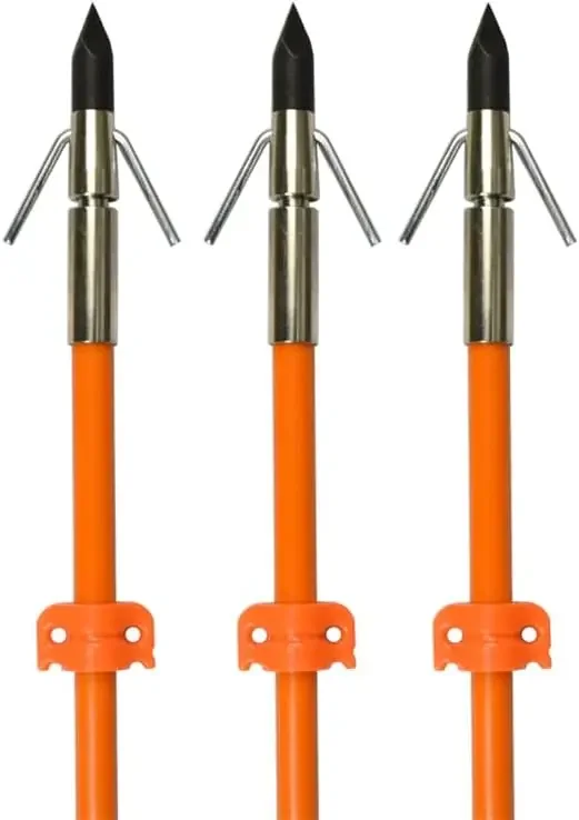 Elong Bow Fishing 32 Inch 5/16" Hunting Arrows Archery Fiberglass Arrows with Safety Slides Broadheads view 2