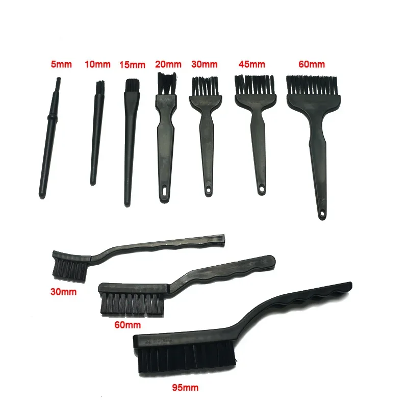 10pcs Set BGA Rework Station Anti Static Brush Cleaning Tool ESD PCB Brush Electronic Component Cleaning Desoldering Handtools