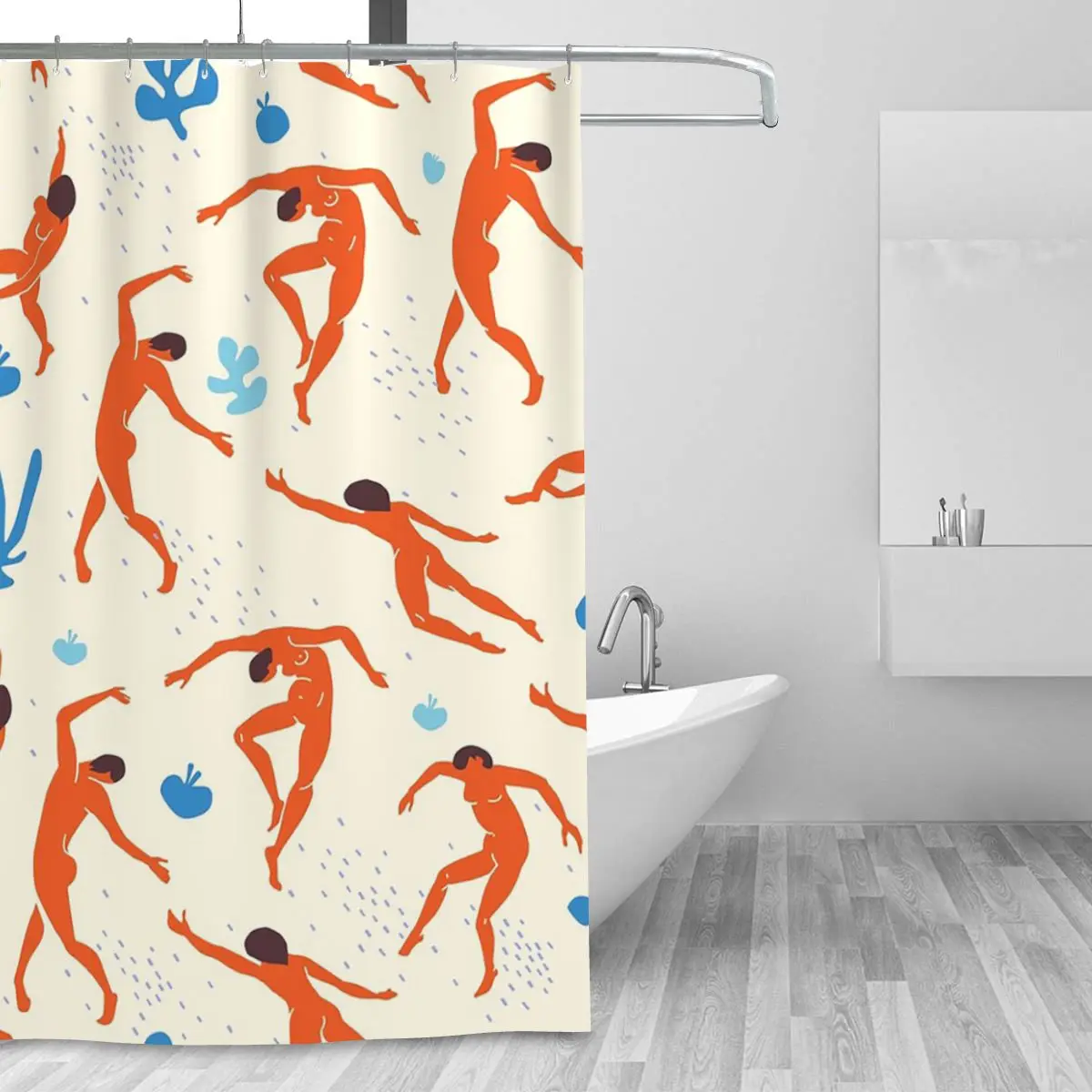Dancers - Inspired By Matisse Shower Curtain Bathroom Polyester Waterproof Bath Curtains with Hooks