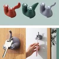 Kawaii Animal Tail Toothbrush Toothpaste Shelves Wall Rack Storage Holders Hanging Cartoon Children Brush Teeth Bathroom Hooks