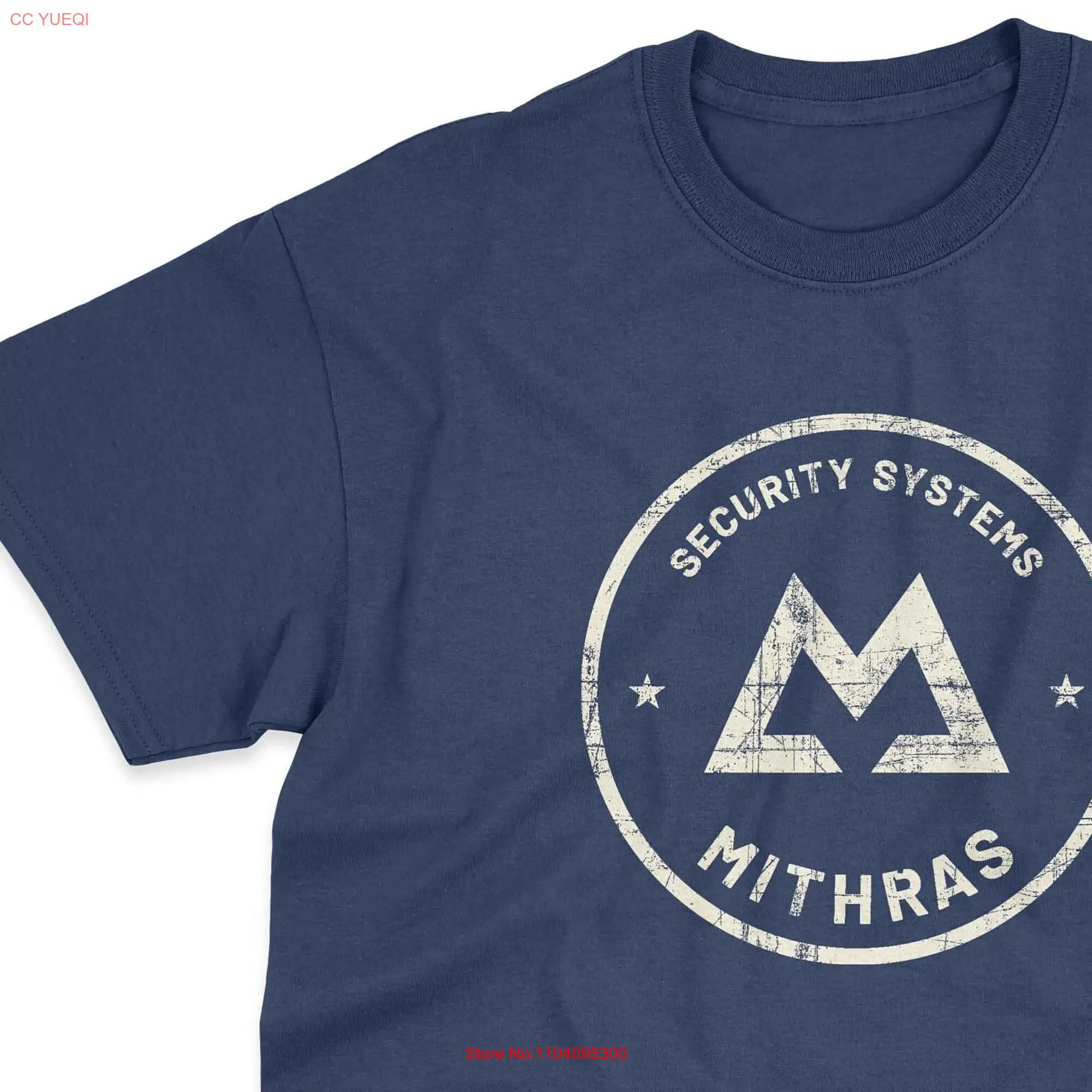 Grey Distressed Mithras Security Zone T Shirt long or short sleeves