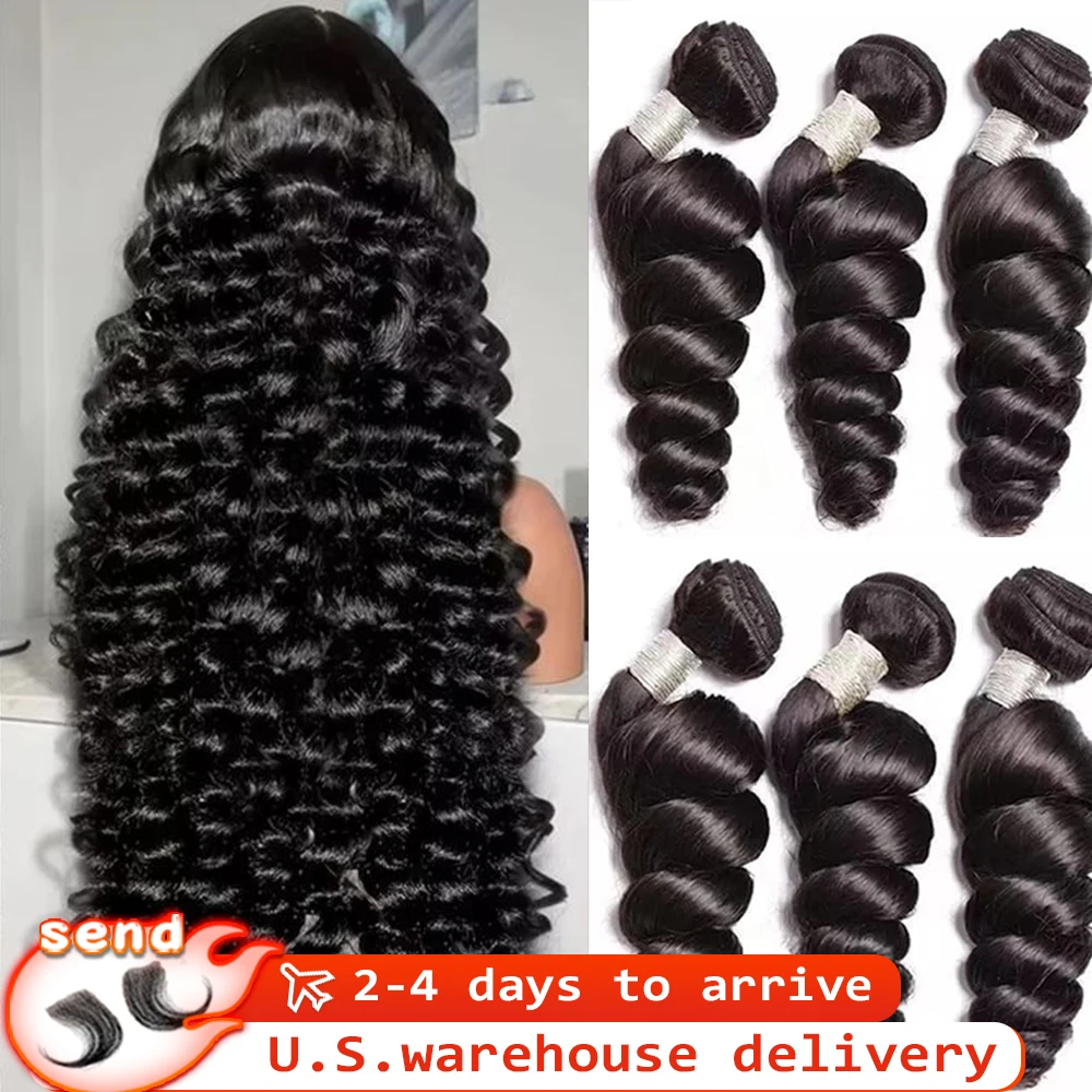 

8-40 дюймов Свободные пучки глубоких волн Человеческие волосы 4 5 шт. 100% бразильские необработанные человеческие волосы Двойные утки Влажные и волнистые пучки