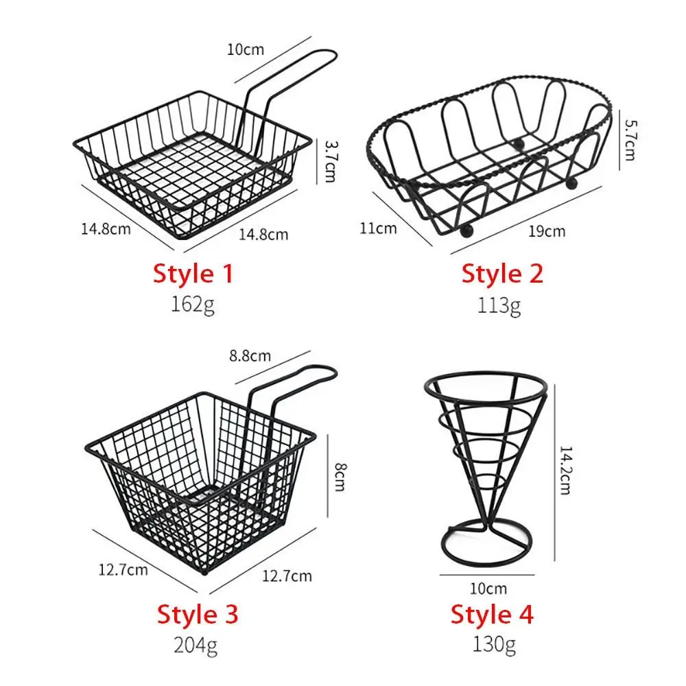Fryers Basket Net Mesh Fries Chip Kitchen Tool Iron Fryer Food Storage Container Home BBQ French Fries Baskets with Handle