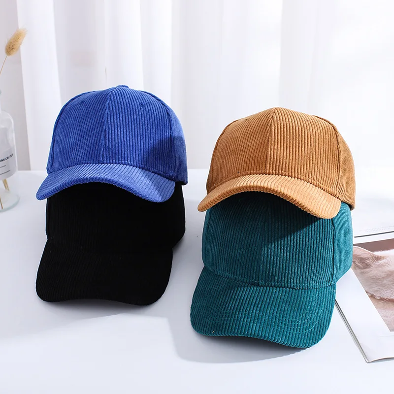 

Corduroy Baseball Cap Autumn Fashion Women Wild Solid Hats Japanese Vintage Casual Beanie Trendy Student Adjustable Peaked Cap