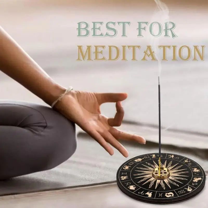 Incense Stick Burner Cute Incense Holder For Sticks Wood Incense Tray Holder For Sticks With 9 Hole For Yoga Meditation
