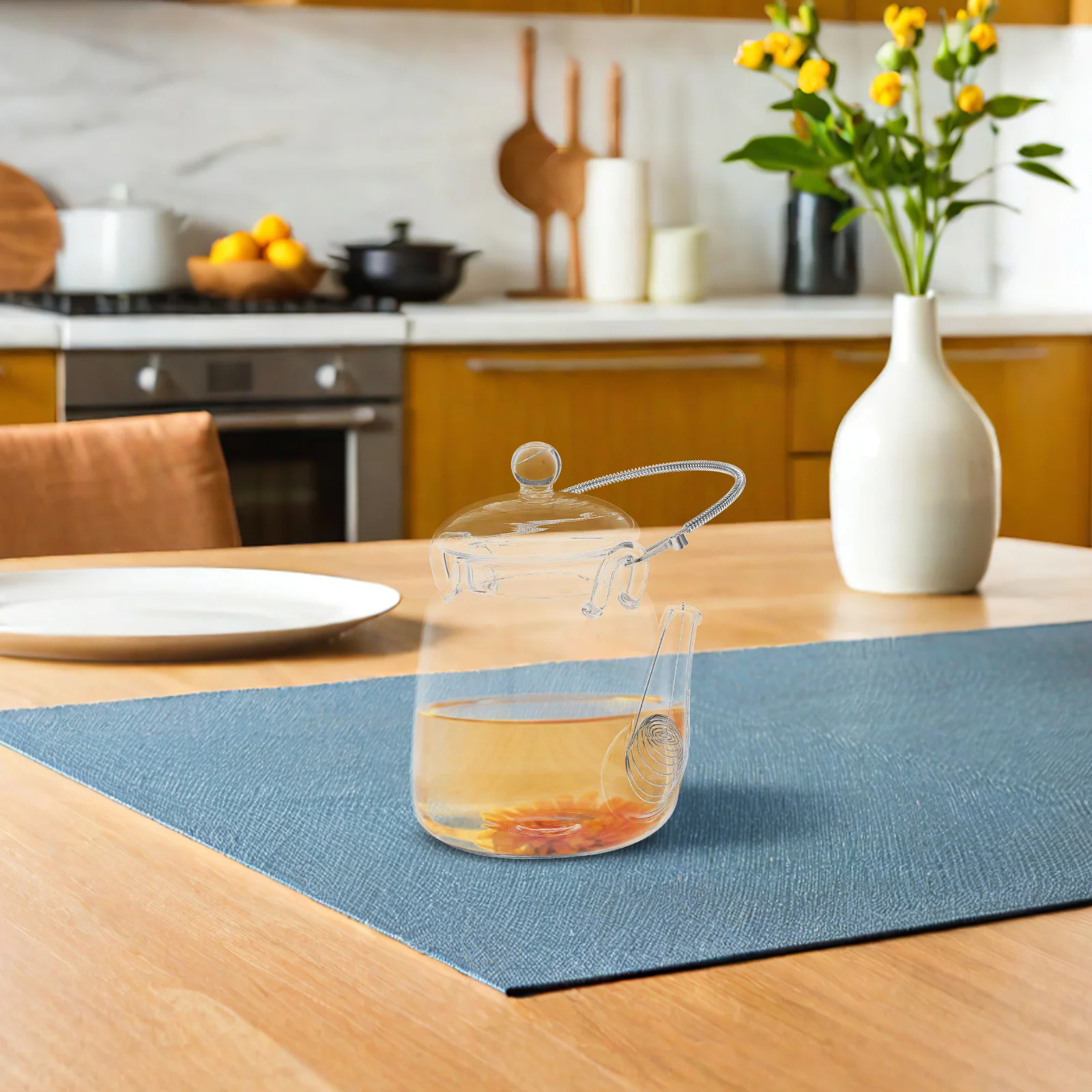 

Transparent Handle Tea Kettle Glass Stovetop Heating Pot Clean Water Heating Pot for Home Restaurant