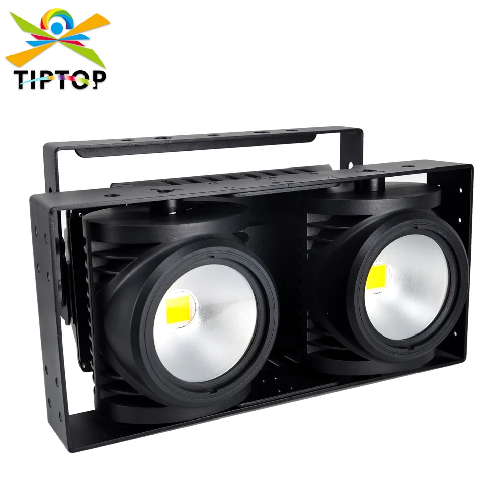 tiptop luz led blinder impermeavel lampada 2x100w cob branco quente branco frio controle ip65 dmx ip65 com lente frost 200w 01