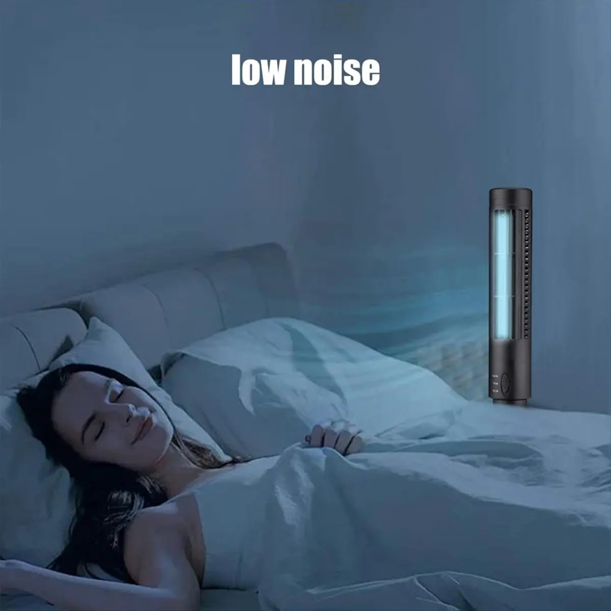 Lively- Tower Fan Mini Desktop Bladeless Fan, Student Office Home Vertical Desktop Fan, Suitable for Home Office and Bedroom
