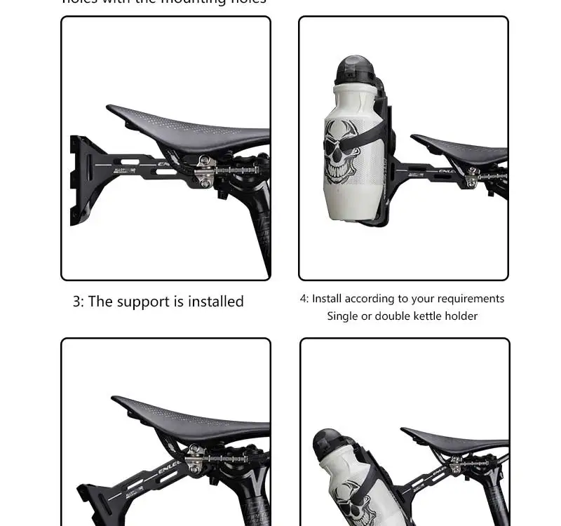 ENLEE Doppel Tasse Fahrrad Wasser Flasche Käfig Sattel Verlängerung Halter Radfahren Wasserkocher Klammern MTB Rennrad Zubehör Teile – Detail 15