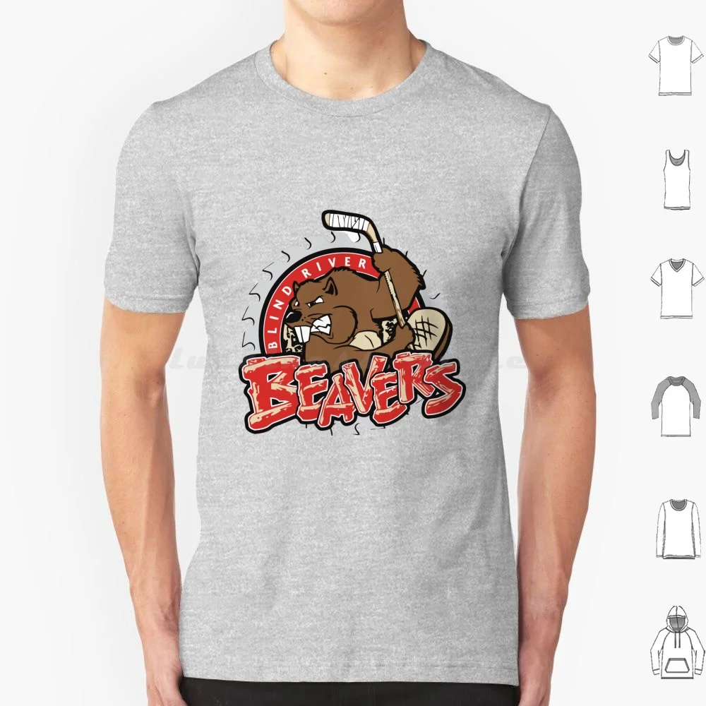 Camiseta Blind River Beavers 6xl de algodón, camiseta genial de Blind River Beavers, juego de hockey, portero de hockey, palo de hockey, hockey sobre césped, hockey