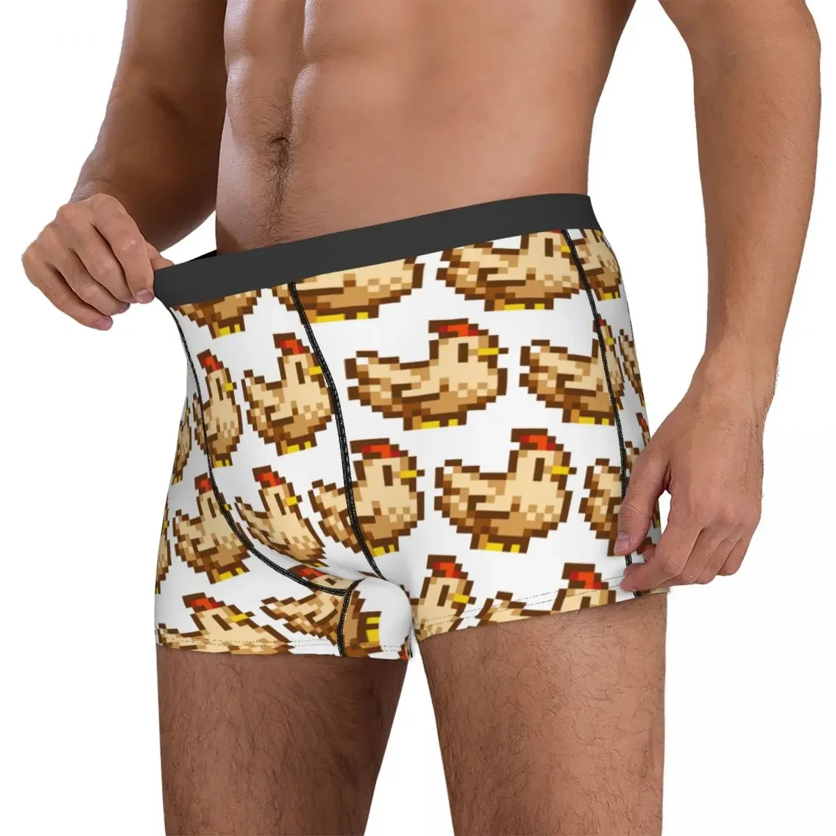 Stardew Valley Boxer Shorts para homens, roupa interior respirável, calcinha de galinhas, presente namorado