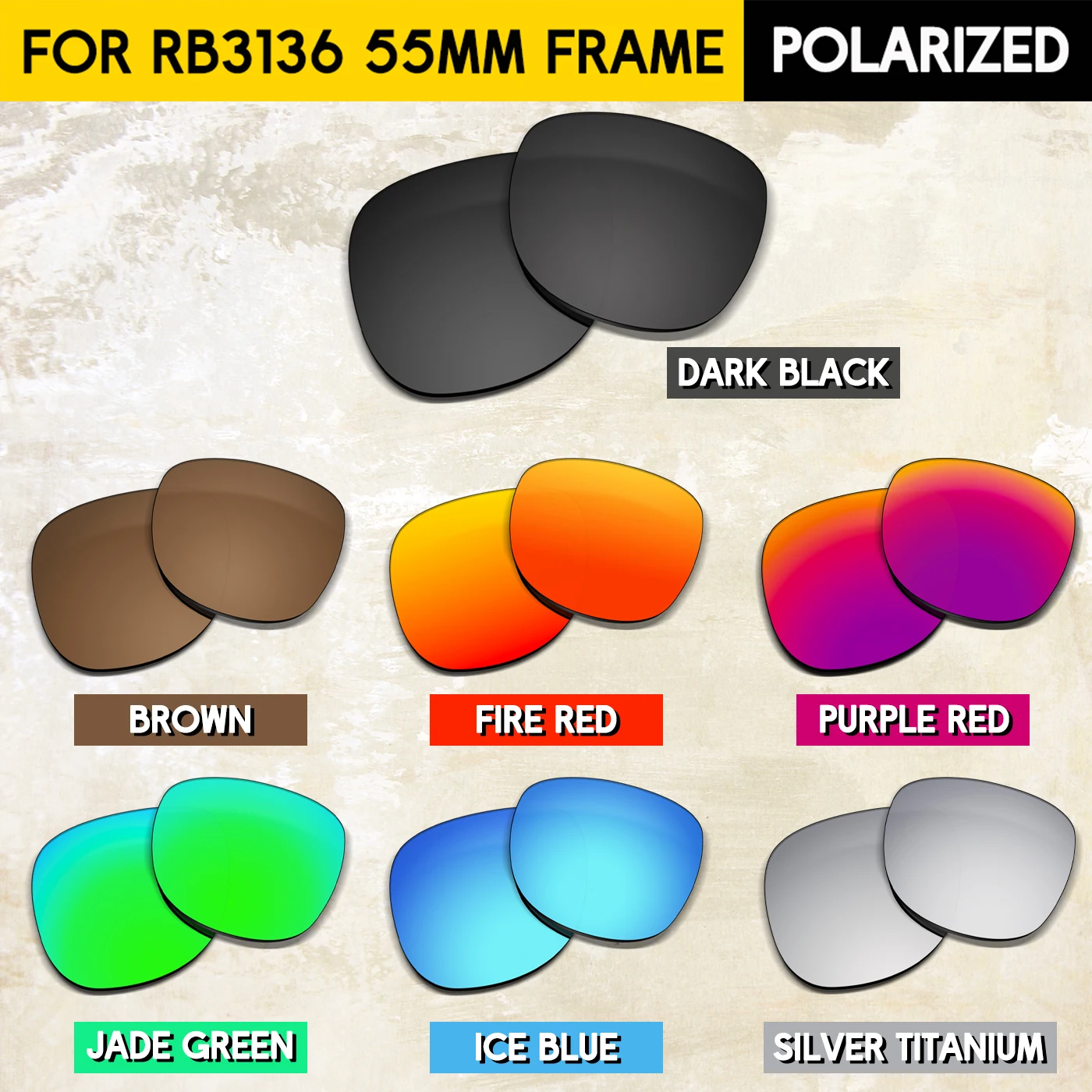 Performance Polarized Replacement Lenses for RB3136 55mm Sunglasses-100% UV Protection