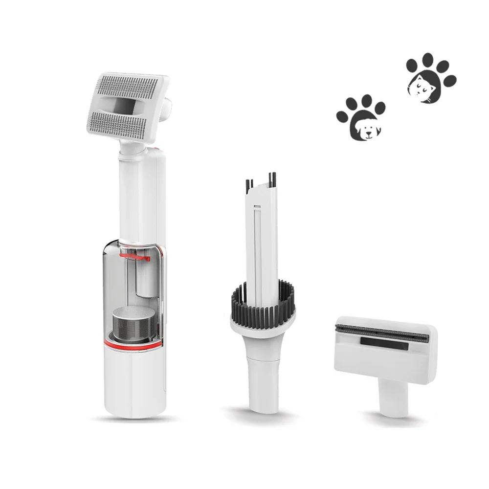 Rechargeable Portable Handheld Wireless Cordless BLDC Pet Hair Grooming Dog Cat Slicker Brush Vacuum Cleaner