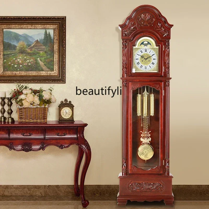 Z.z.Floor clock Living room Household machinery New Chinese retro winding old clockwork clock Large pendulum clock
