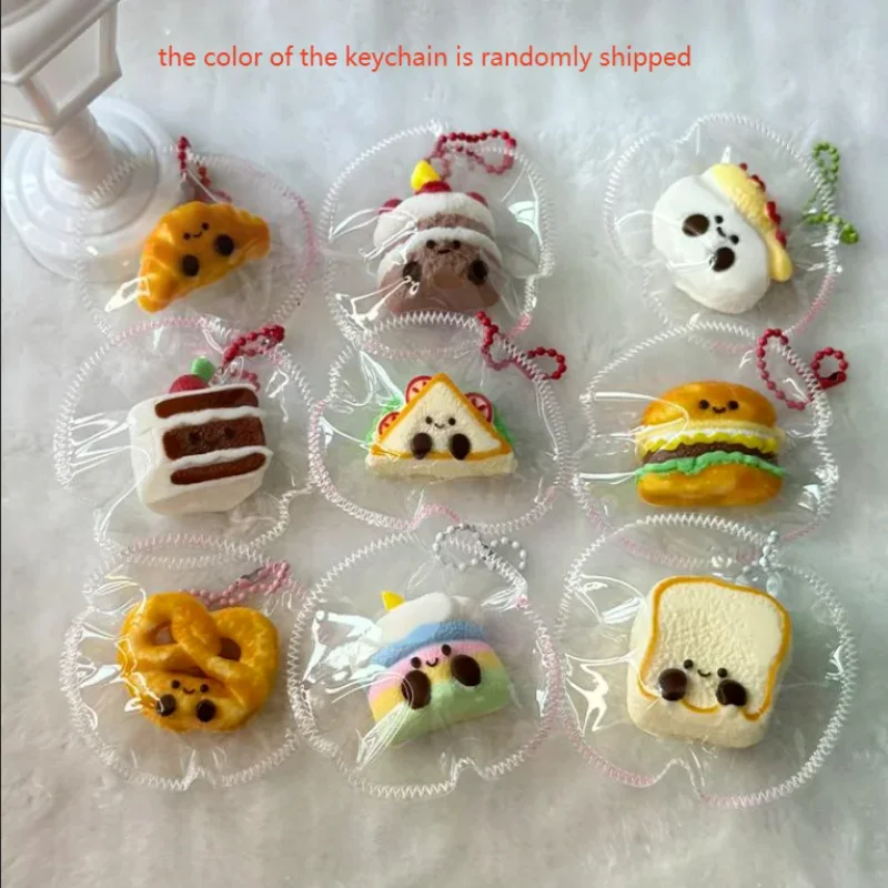 Mini juguetes divertidos de descompresión de rebote lento, regalos, simulación bonita de pan tostado, juguete para apretar, juguete para aliviar el estrés de silicona de dibujos animados
