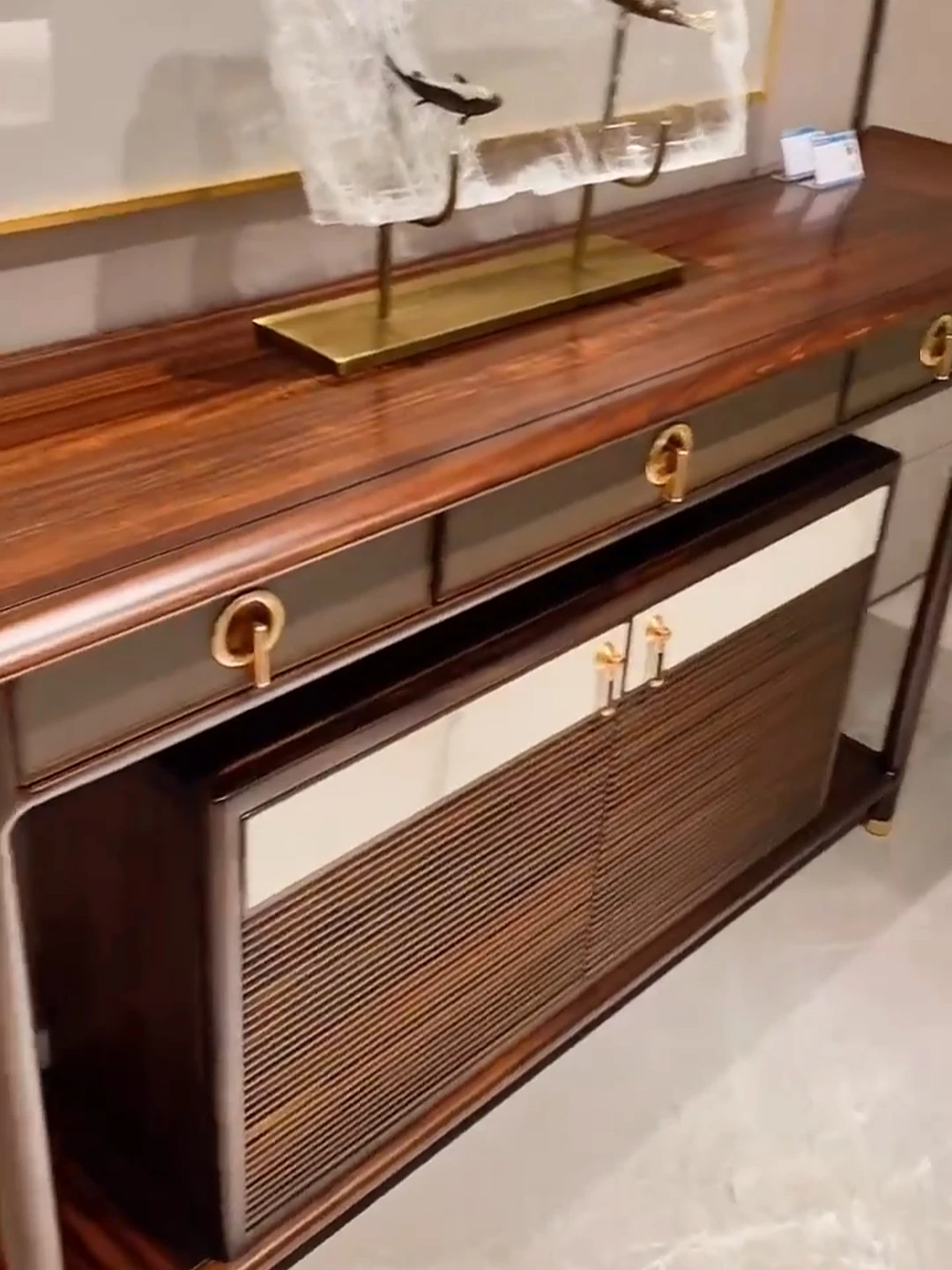 طاولة قهوة من خشب الأبنوس الصلب، درج جداري جديد على الطراز الصيني، بسيط وخفيف الوزن