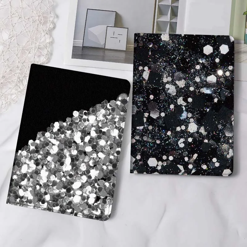 

Shiny Silver Glitter Pile Gift Tablet Case For Samsung Tab Galaxy S6 S11 A A7 A8 A9 A11 10.1 10.4 10.5 Plus Lite