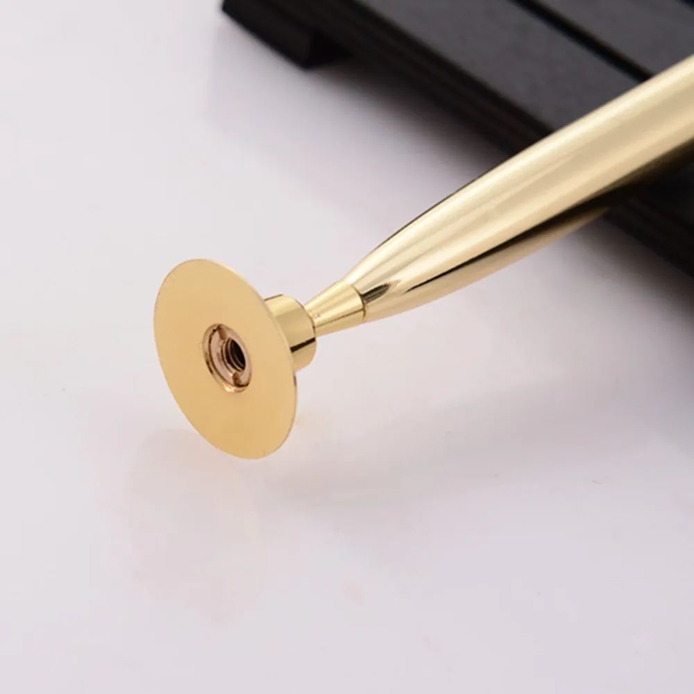 Fixed Gel Pen Holder Gold/Silver Rotating Front Desk Signature Stand Metal Signature Pen Base Table Bank Hotel Counter