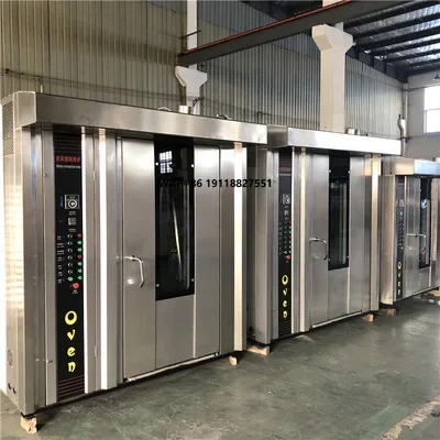 32 64Tray Rotary Oven Price Gas Electric Big Rotating Bakery Rotary Rack Oven for Sale Baking Loaf Bread Bakery Industrial Oven