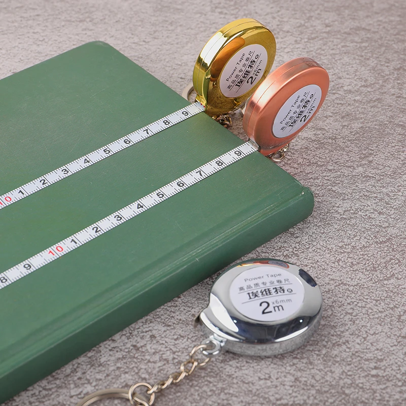Portable Mini Retractable 2m Steel Tape Measure With Key Chain - A Small Household Measuring Tool