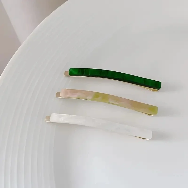 3 قطعة/المجموعة خلات المشابك بسيطة مستطيلة هندسية مقاطع الشعر دبوس الشعر الجانب دبابيس لطيف الحلو النساء إكسسوارات الشعر