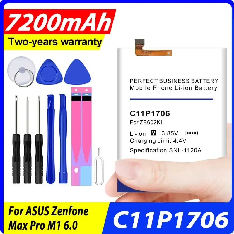 New 7200mAh Replacement C11P1706 Battery for ASUS Zenfone Max Pro M1 6.0 Inch ZB601KL ZB602KL X00TDB X00TDE in Stock