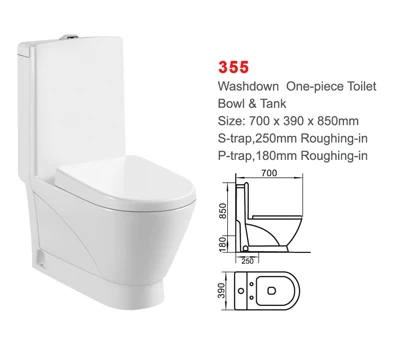 Chaozhou Bathroom Ceramic One Piece Toilet Floor-Mounted Commode Toilet with Soft Closing Seat Concealed Tank for Hotel Use