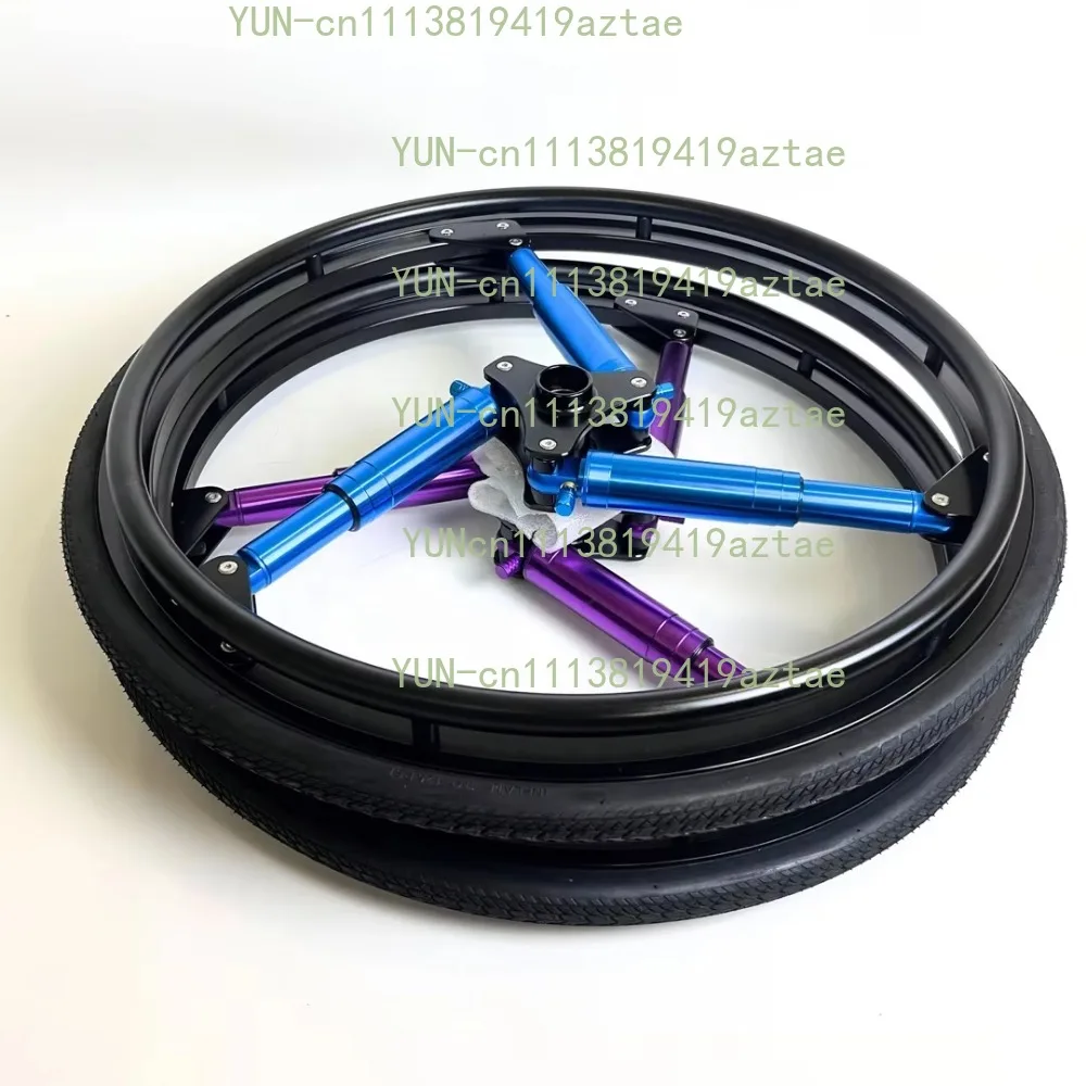 24-Inch Wheelchair Rear Wheel Titanium Pneumatic Shock Absorber Wheel Aluminum Wheelchair Accessories