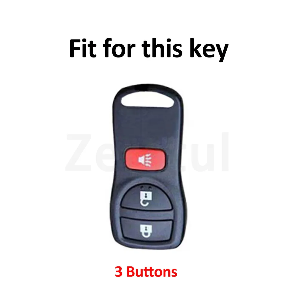 3 Buttons Gun Grey TPU Keyless Keychain For Nissan Quest Tiida Livina X-Trail Paladin TPU Car Remote Control Key Shell Fob Case