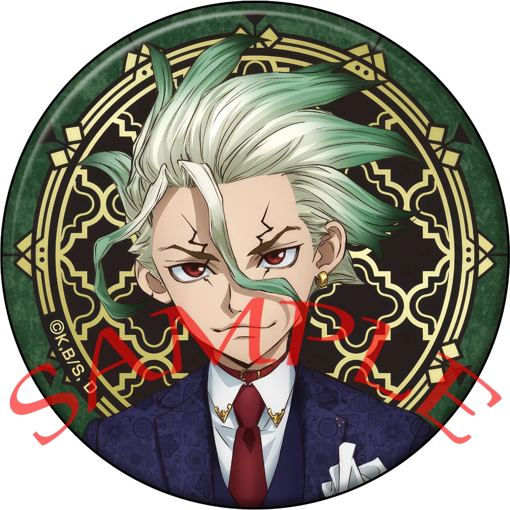 Anime Dr.STONE Cosplay Nanami Ryusui Ogawa Yuzuriha Ruri Chrome Amber Ishigami Senkuu Cartoon Badge Christmas Gifts