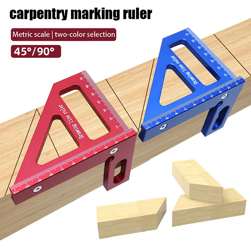 

Carpenter Square Woodworking Square Protractor Aluminum Miter Triangle Ruler 3D Multi Angle 45/90 Degree Layout Measuring Ruler