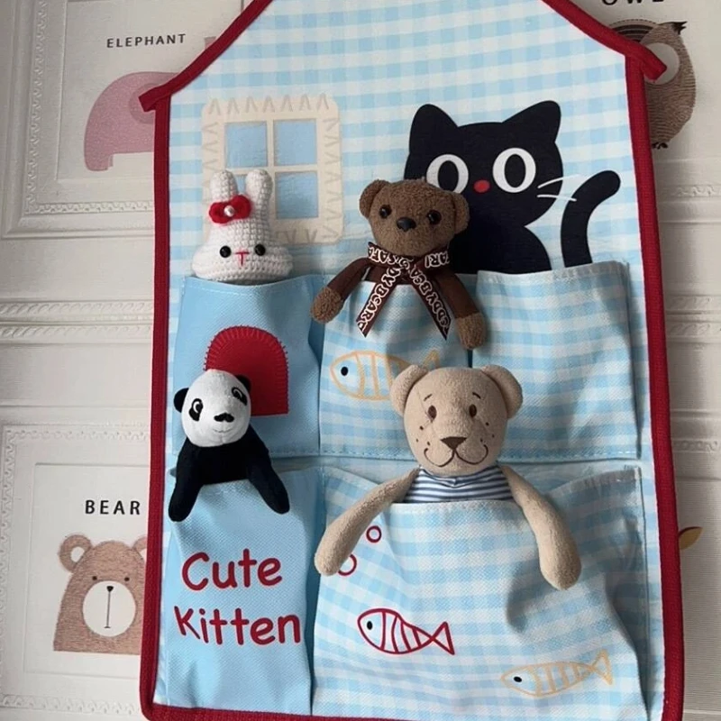 The "Doll'S Home" Is Suitable For 13-18cm Doll Storage Cute 5-Grid House Shaped Doll Display Bag Which Can Accommodate 5-6 Dolls