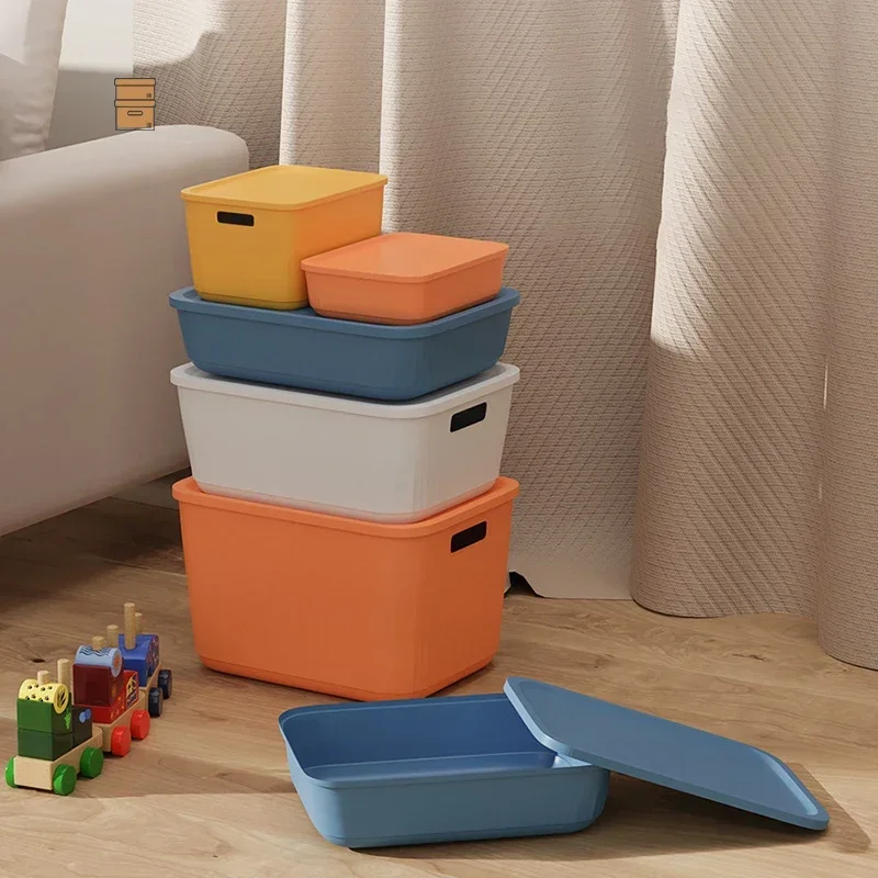 Large Capacity Sundries Storage Box Cosmetics Toys Snacks Clothes Storage Basket Plastic Household Wardrobe Organizer