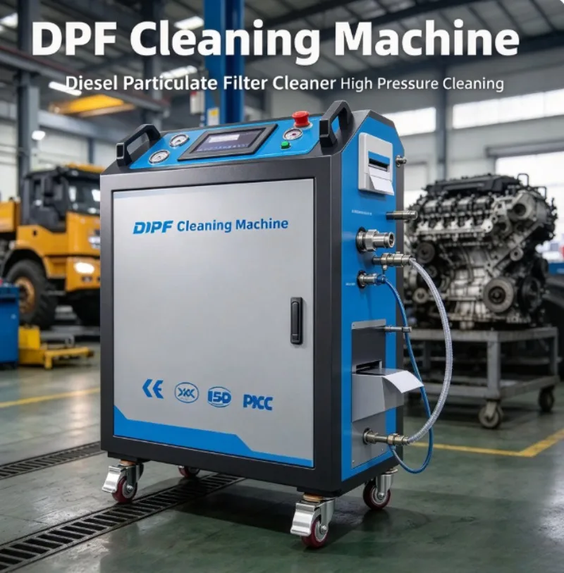 DPF Particulate Filter Cleaner, Mobile Diesel Type, Air Burst Bubble Mode PLC Touch Screen For Truck Workshop