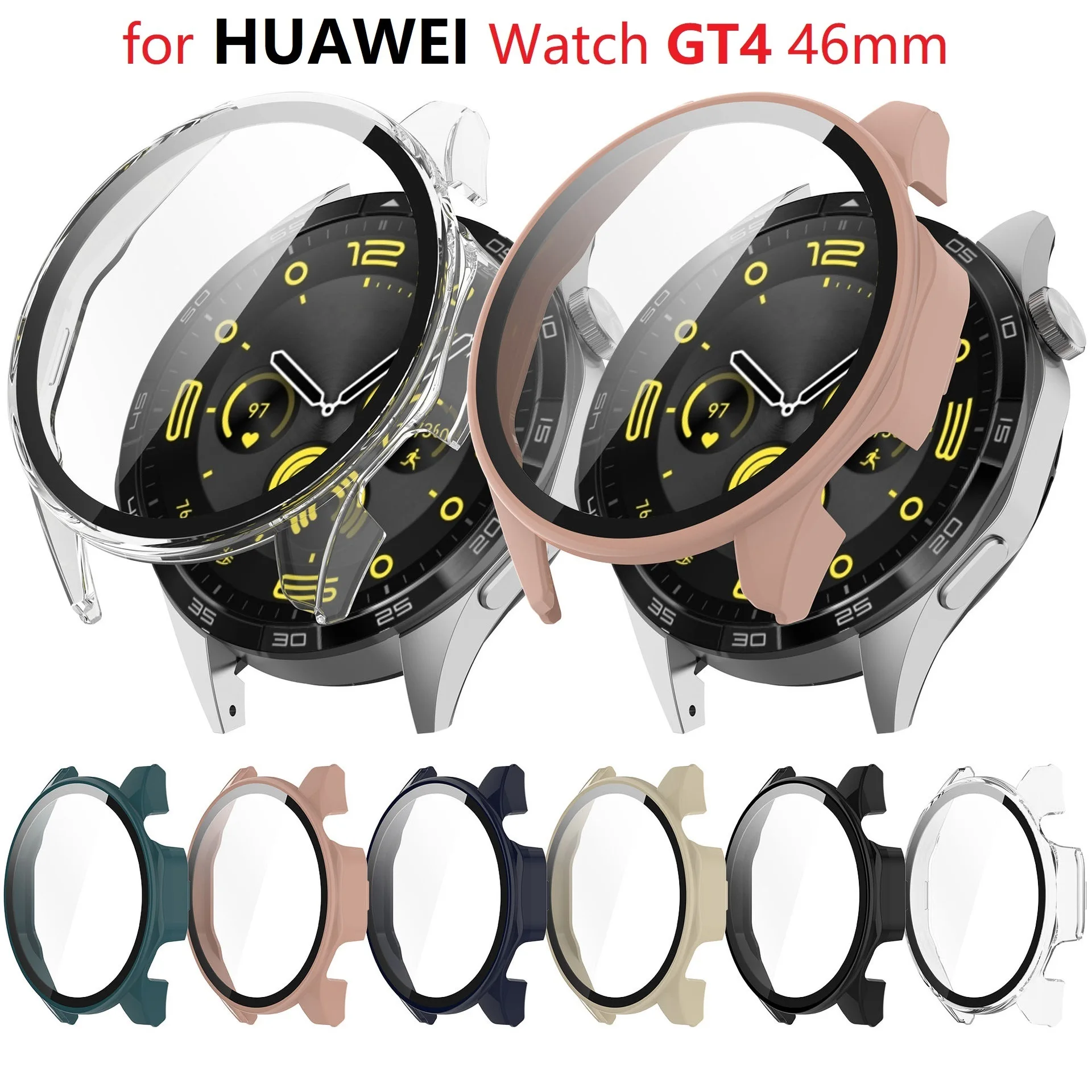 30PCS PC Cover for HUAWEI Watch GT4 46mm / GT4 41mm Smartwatch Hard Bumper Tempered Glass Screen Protector Case