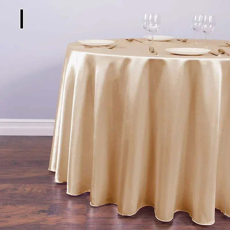 

Satin Tablecloth Solid Color Wedding Birthday Party Outdoor Table Cover Polyester Round Table Cloth Covers Home Decoration