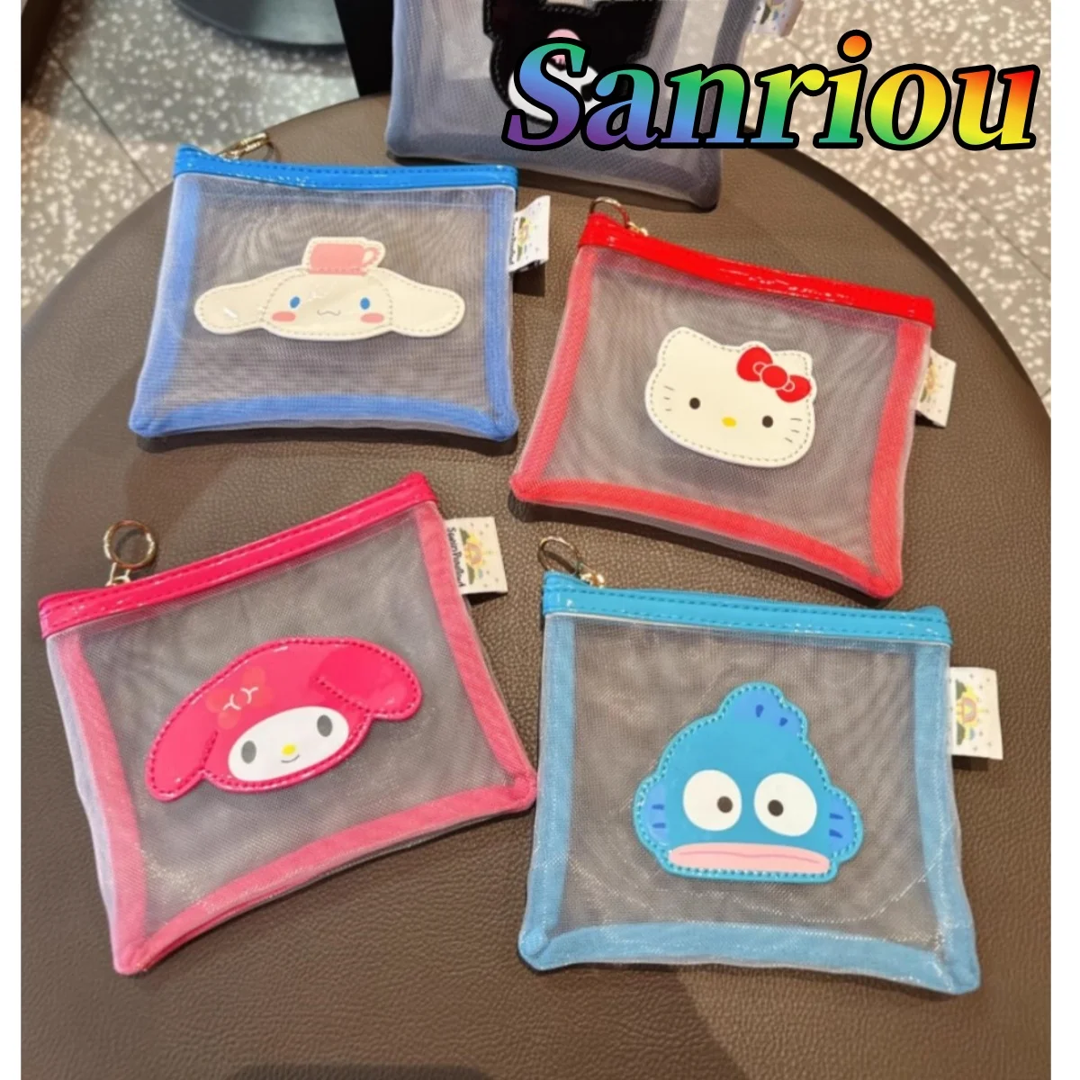 

Japanese hello kitty Kulomi ugly fish my melody transparent storage bag cartoon cute change certificate bag birthday gift