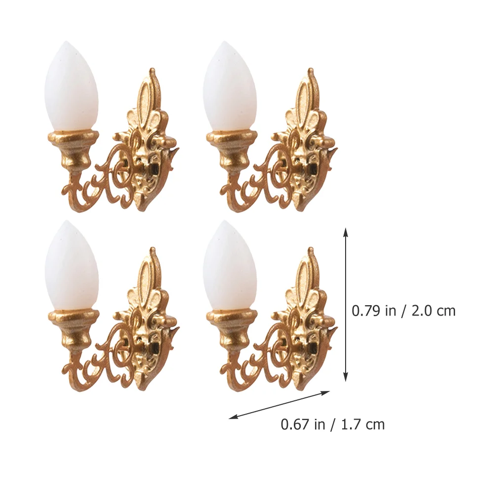 4-delige poppenhuis wandlamp DIY miniatuurmodel simulatie lamp decoraties lampen abs accessoire compacte scène