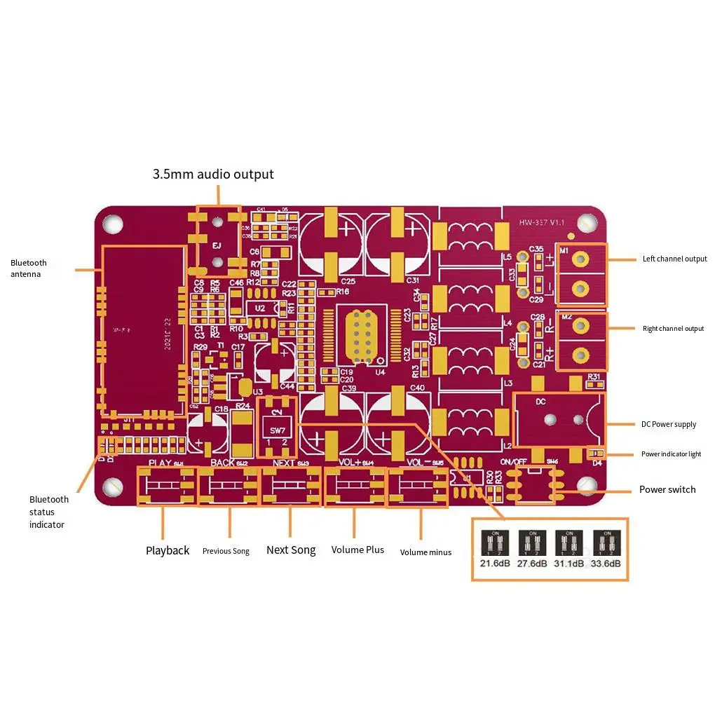 Carte Amplificateur Numérique TDA7492P 50W + 50W CSP8635, Puce Bluetooth 4.0, Récepteur Audio BT, Technologie