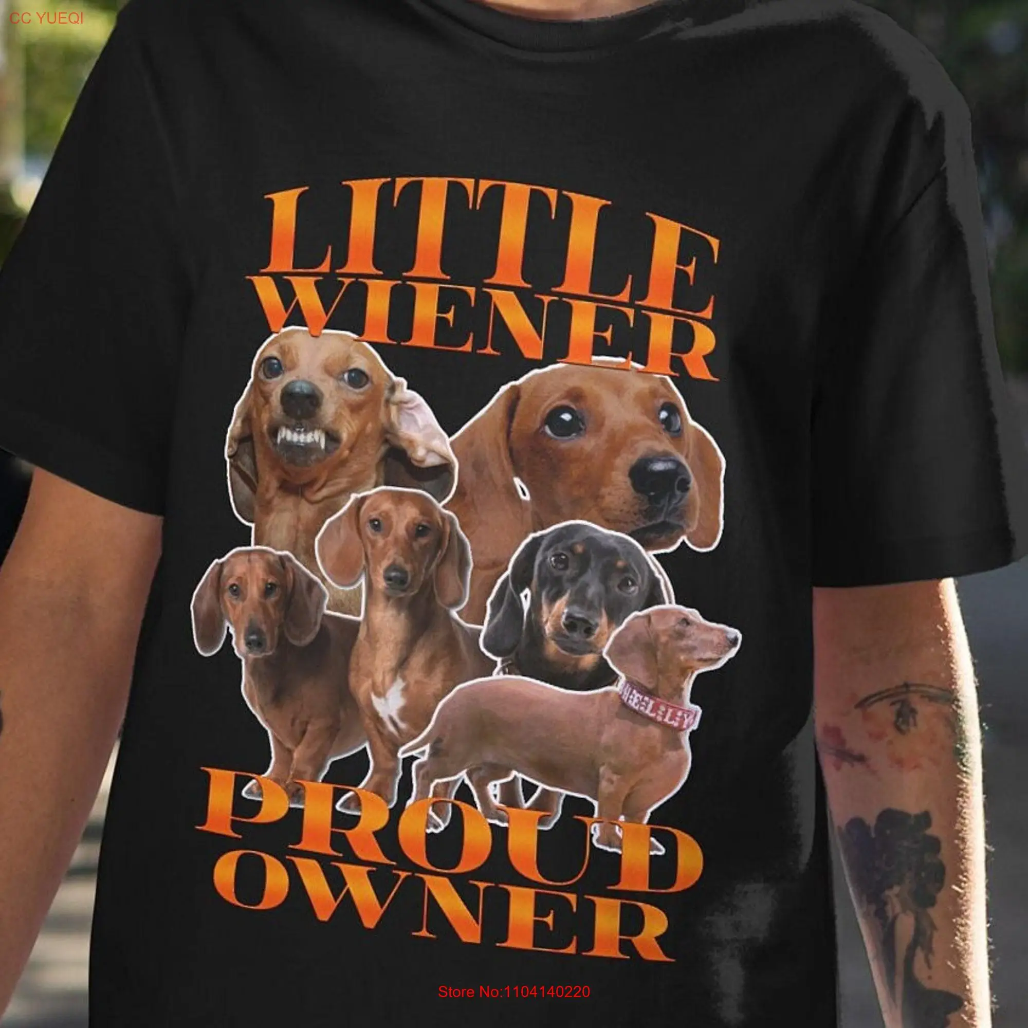 Teckel Teckel Big Lettertype Kleine Hond Grappige Worstje Dierenliefhebber Meme Eigenzinnige Lange Of Korte Mouwen