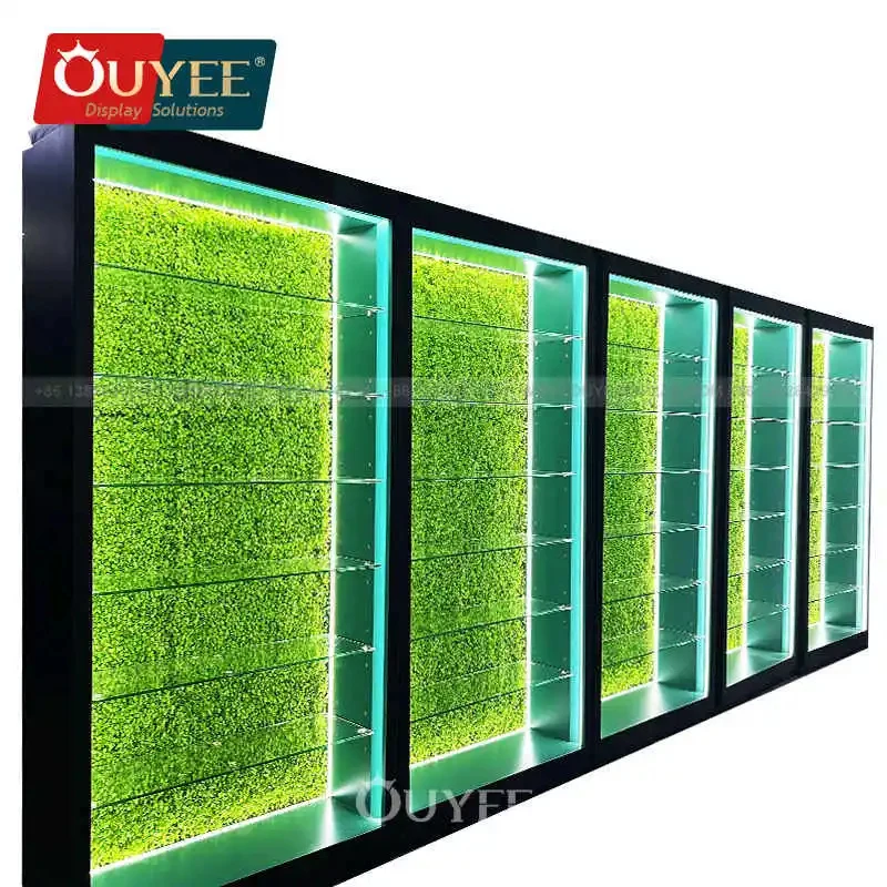 

custom.High End Retail Store Glass Led Dispensary Furniture Display Rack Show Displays With Led Lights Smoke Sh