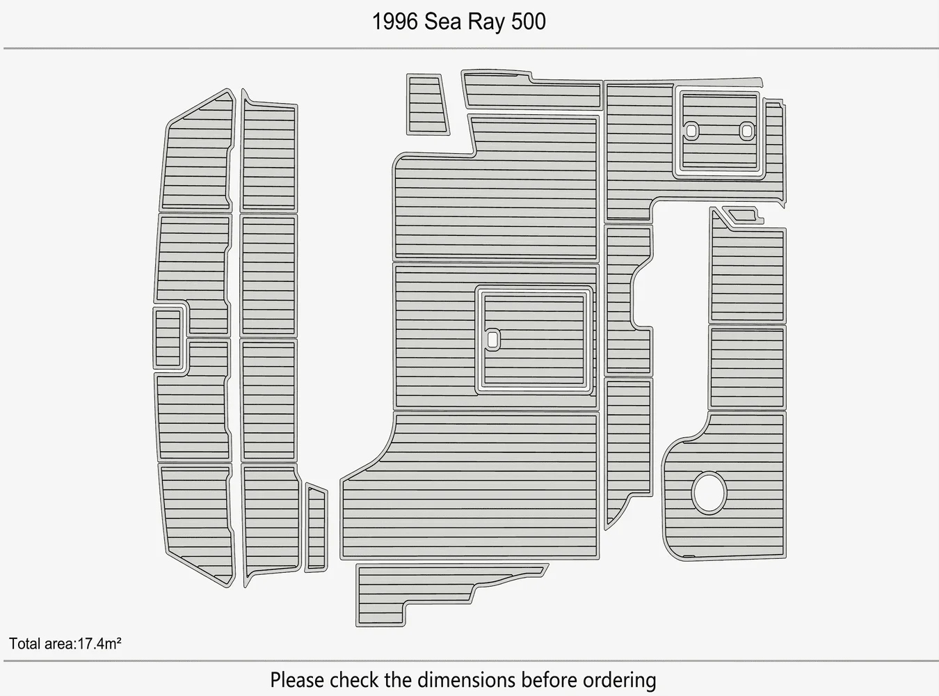 1996 Sea Ray 500 1/4 Zoll 6 mm EVA-Schaum, rutschfeste PVC-Teak-Terrassendielen, Marinematte, Seadek Aqua-Teppich, Marineboden